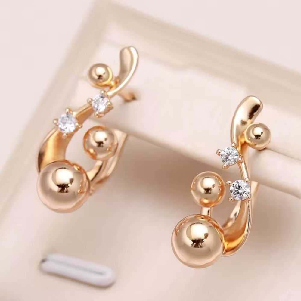 New Rose Gold Glossy Delicate Earrings